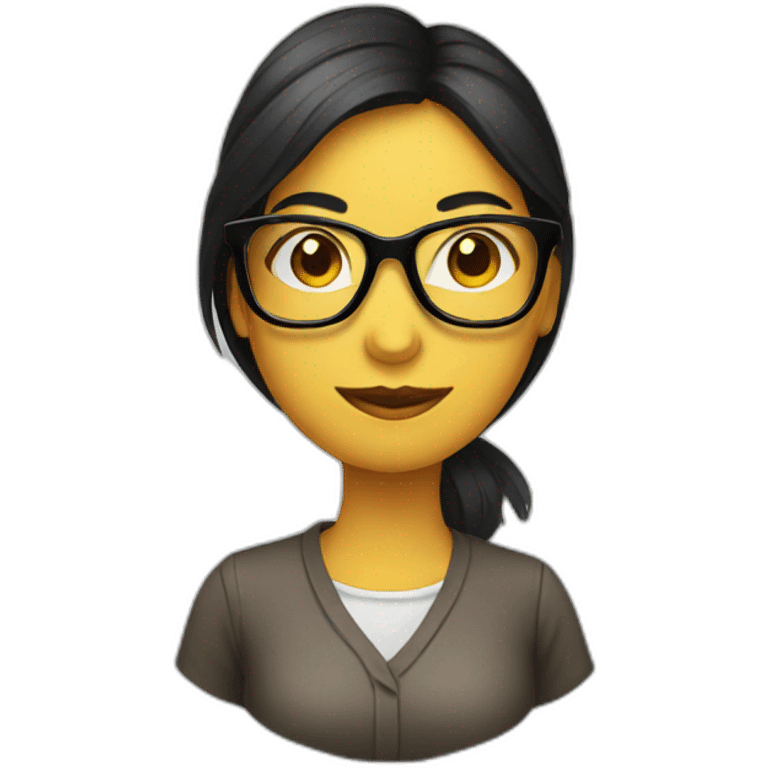 female duck wearing glasses with dark hair emoji