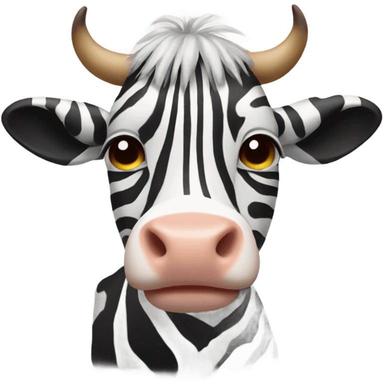 Cow with zebra stripes emoji