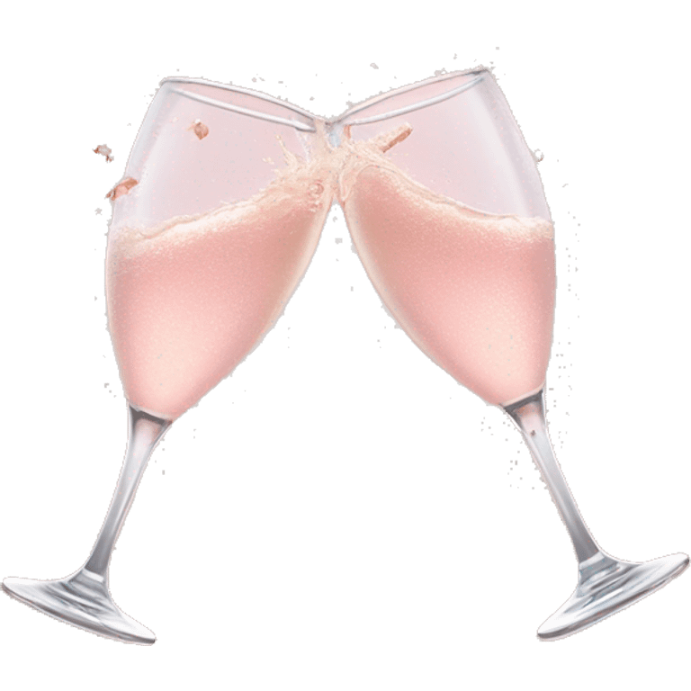 glasses of pastel pink champagne are smashing against each other emoji