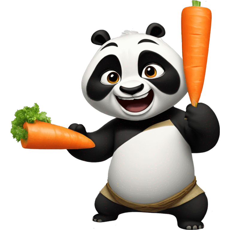 one Kung-fu panda eat a carrot emoji