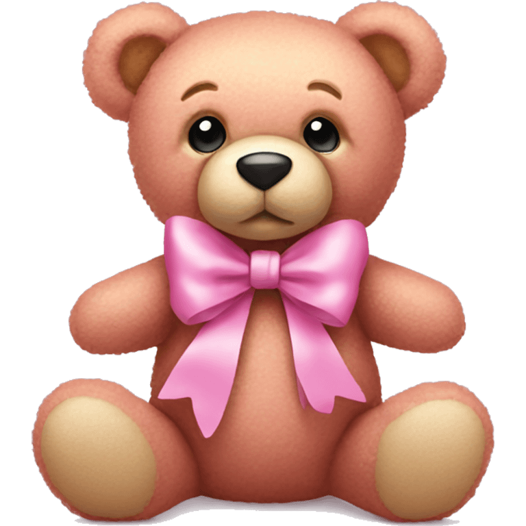 pink teddy bear with bow  emoji