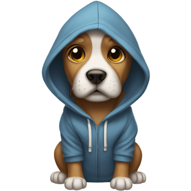 Dog wearing hoodie emoji