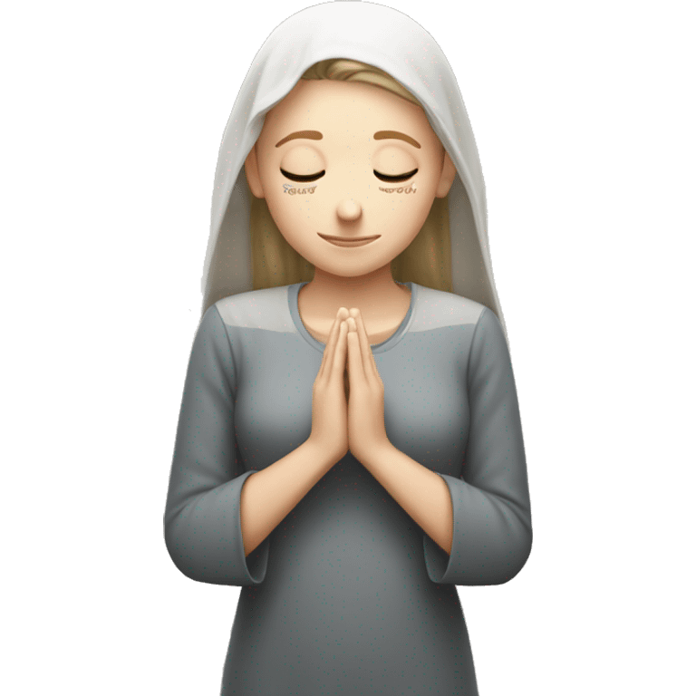 white girl praying emoji