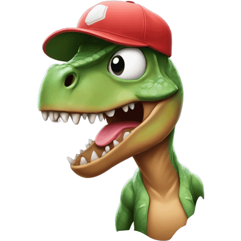 Dinosaur wearing a baseball hat  emoji