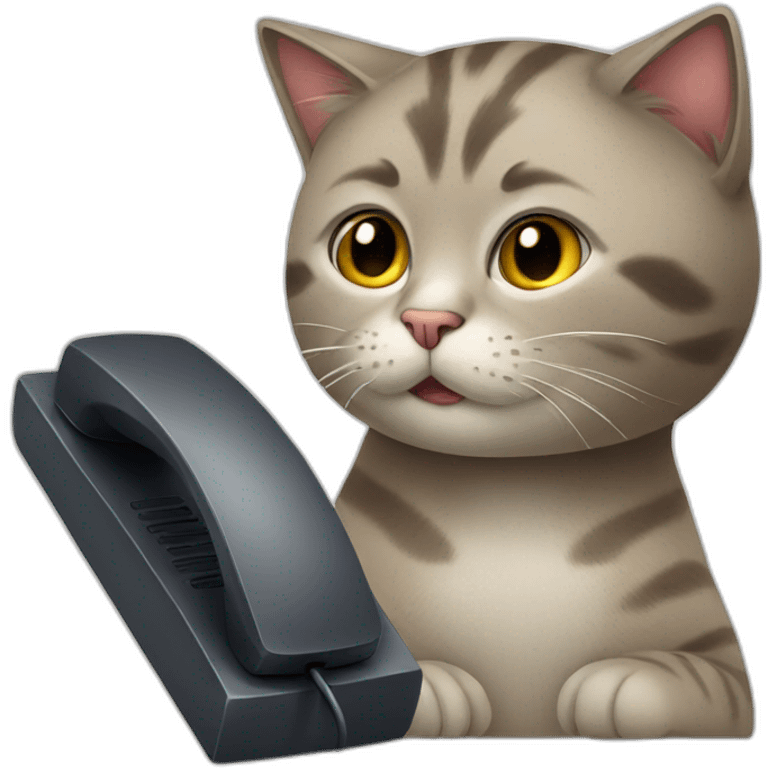 cat at the phone emoji