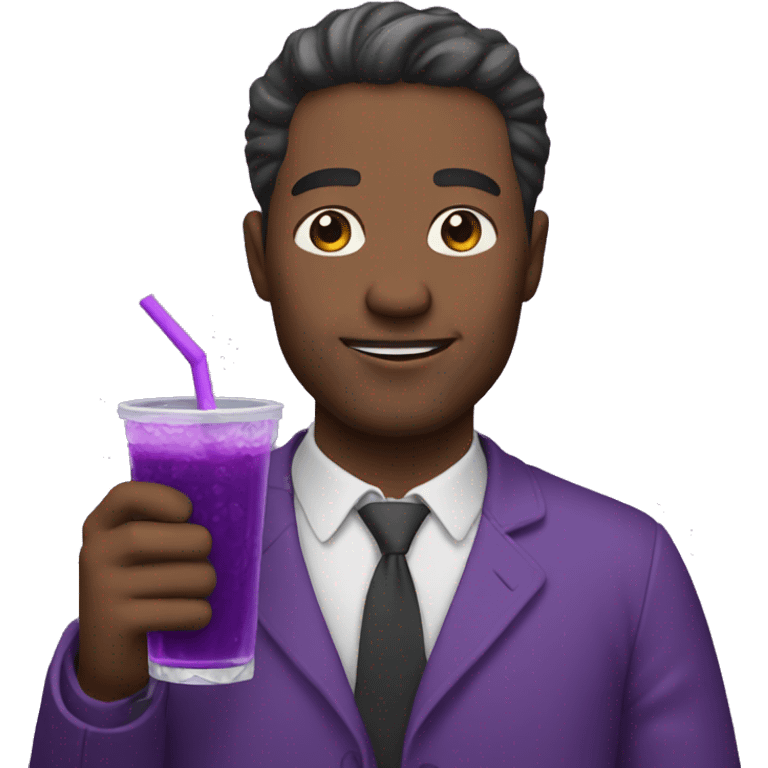 Man with puple drink in hand emoji