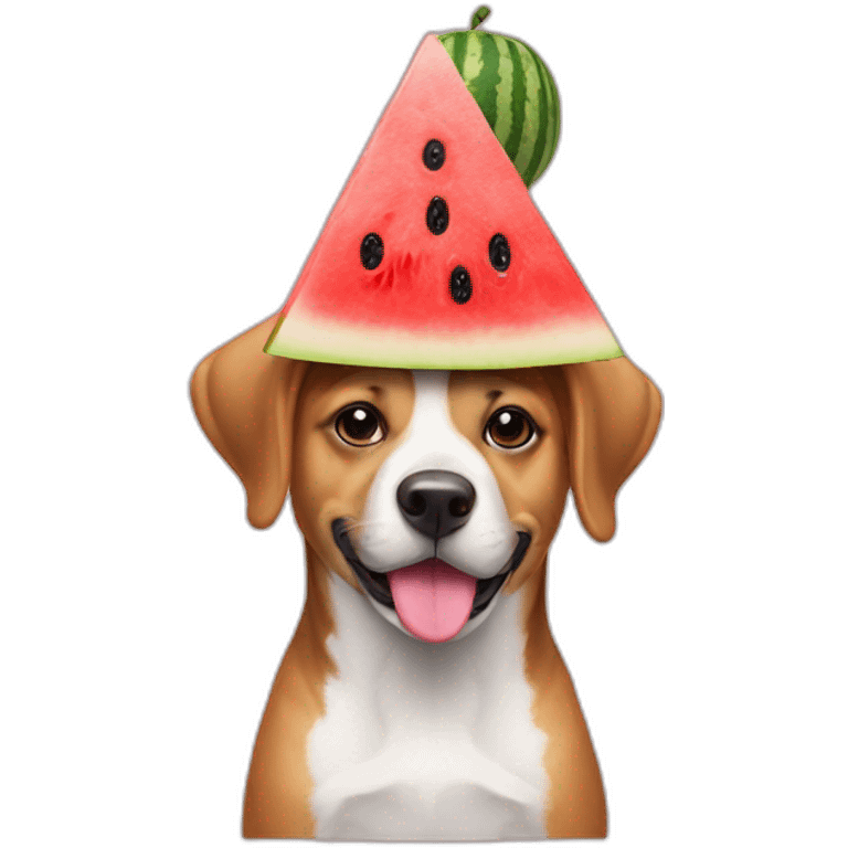 A dog with watermelon cap emoji