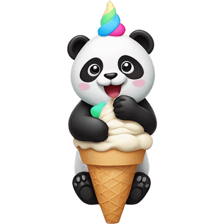 Panda eating ice cream emoji