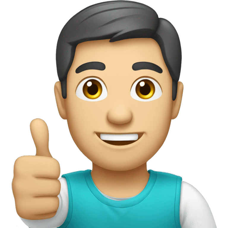 Kazakhstan man shows thumbs up emoji