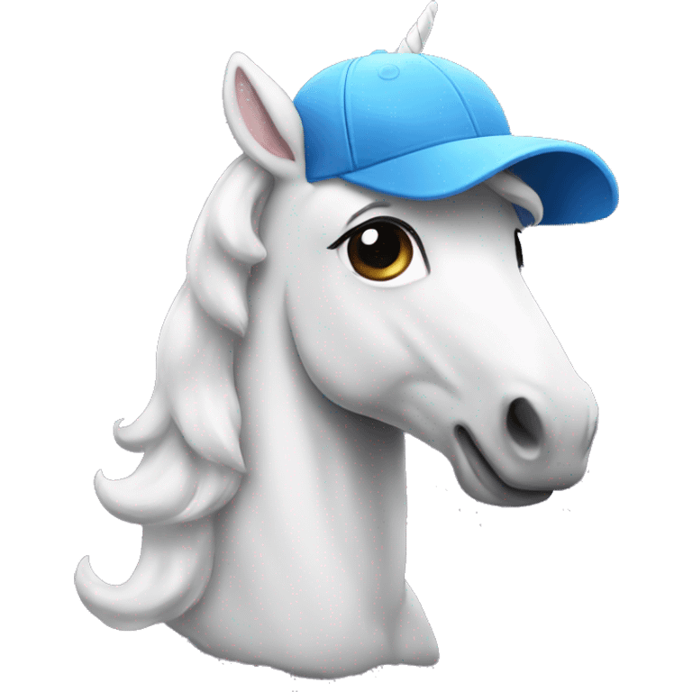 unicorn with baseball cap emoji