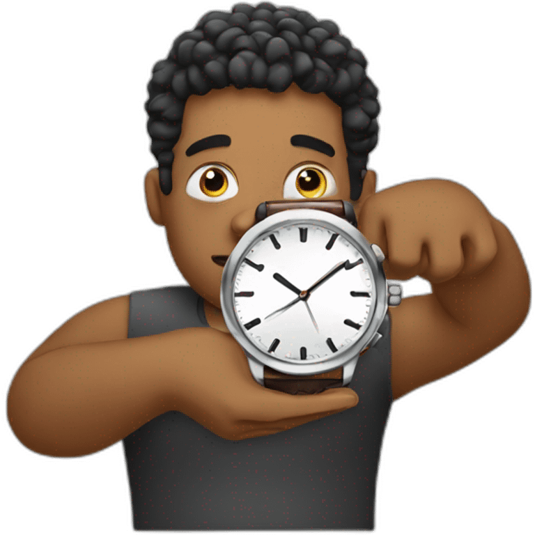 a lazy holding a luxury watch emoji