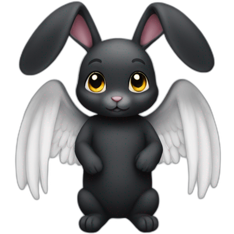 Black rabbit angel emoji