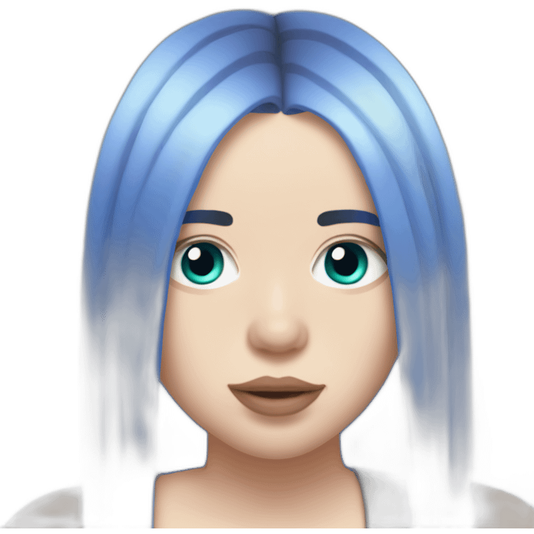 Billie eilish chanteuse cheveux bleu emoji