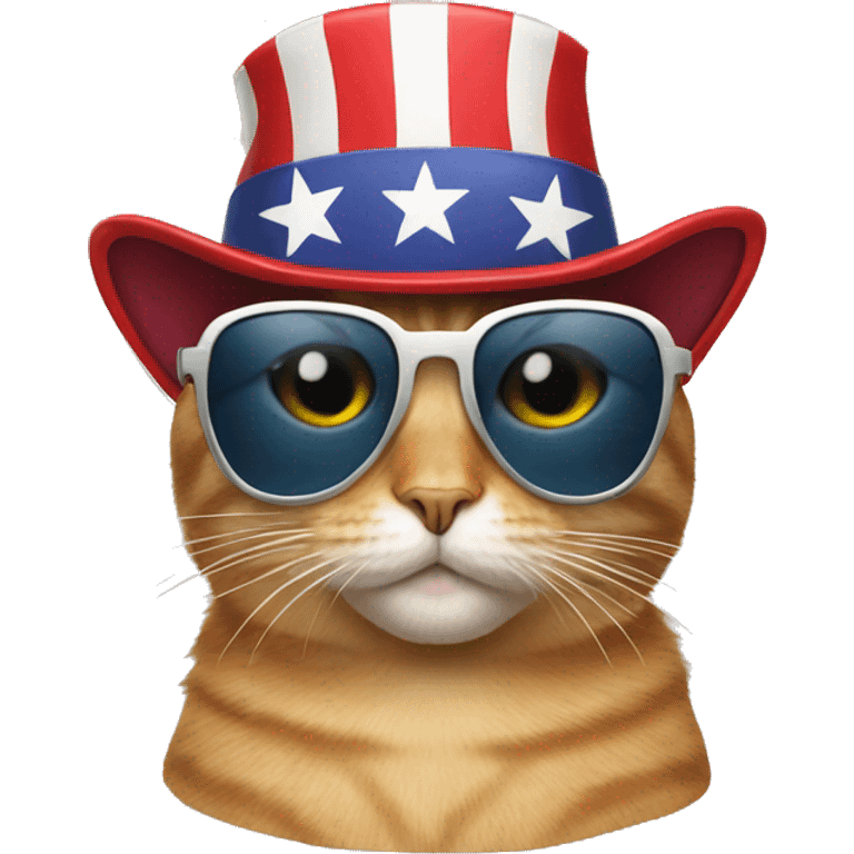 Cat with sunglasses and trump hat emoji