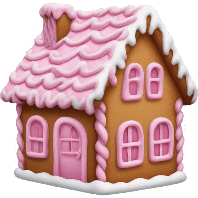 Pink gingerbread house  emoji