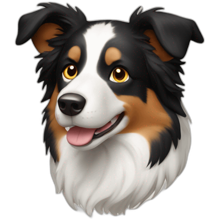 Border collie white with light brown spots and pointy ears emoji