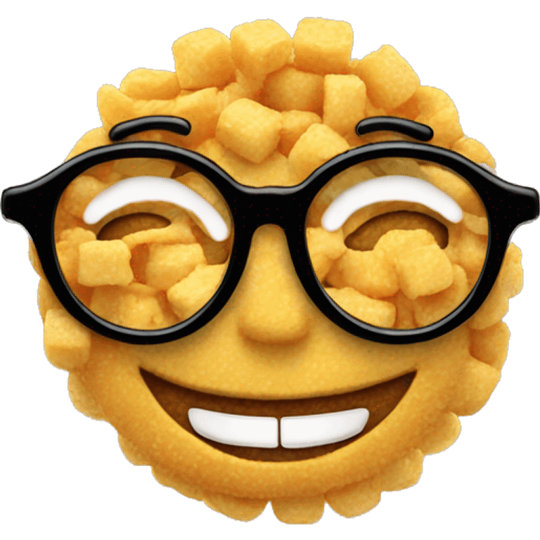 Smile with glasses made out of food emoji