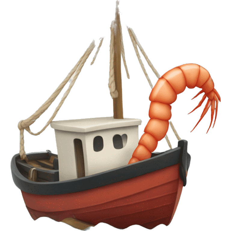 Shrimp on a boat emoji