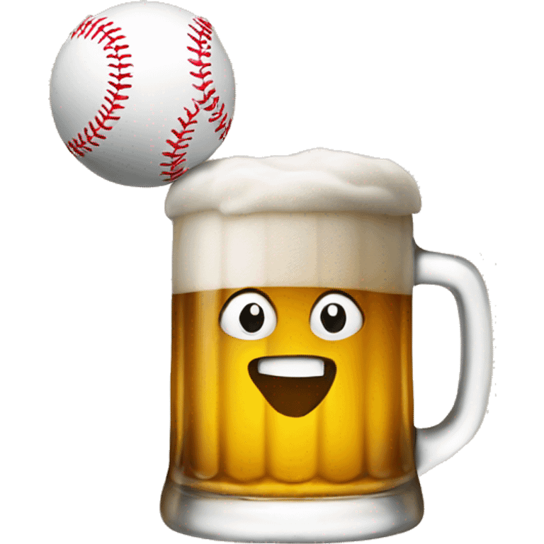 Beer with baseball emoji