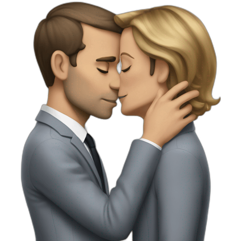 Macron kiss grimpe emoji