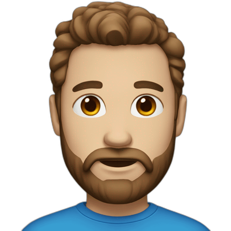 Man with Beard and blue eyes and brown hair emoji