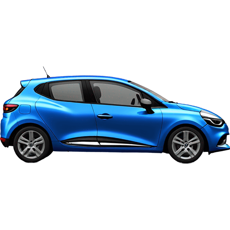 Blue Renault clio 2018 with sporty wheels emoji