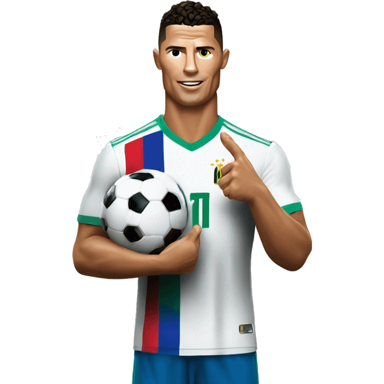 Ronaldo con un mundial en su mano emoji