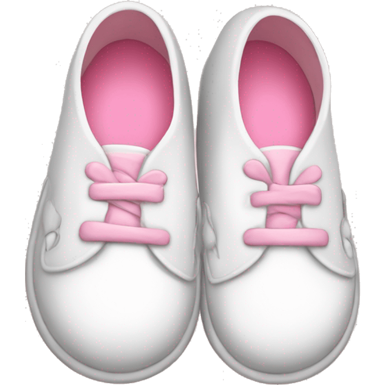 cute white pink little shoes emoji