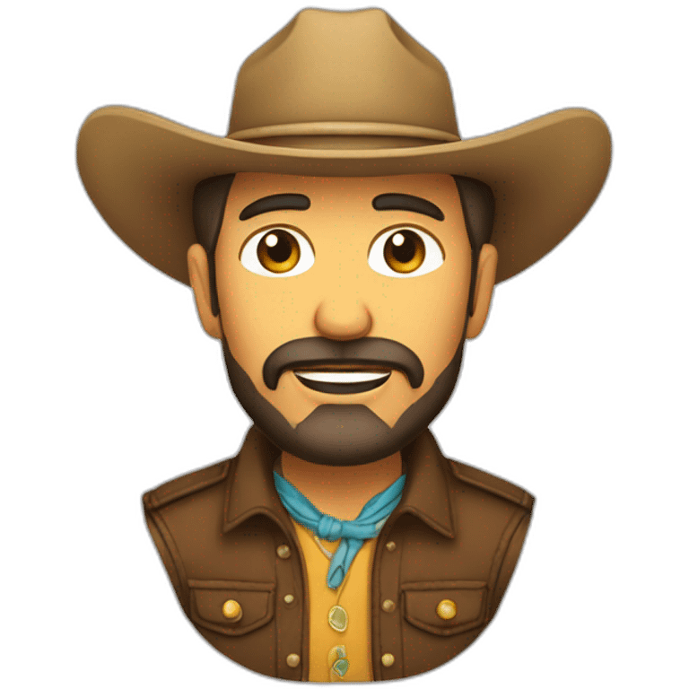 VAQUERO CON SOMBRERO Y BARBA SALUDANDO emoji