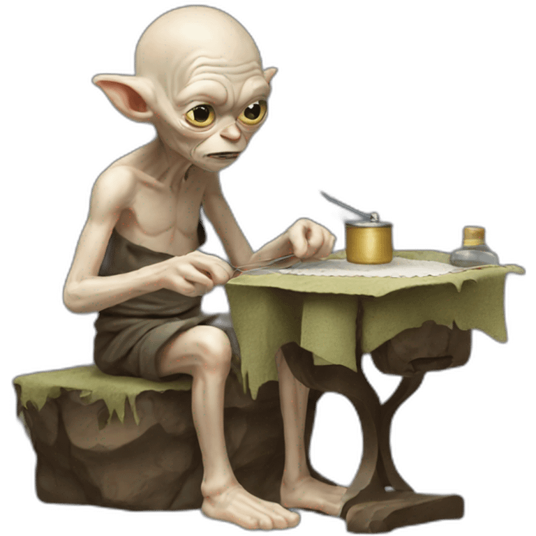 Gollum sewing  emoji