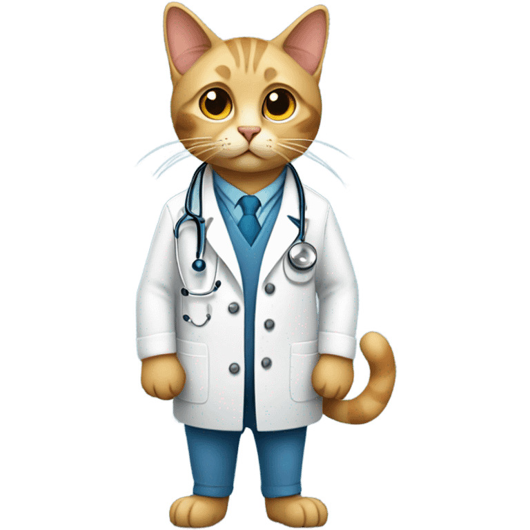 cat as a veterinarian emoji