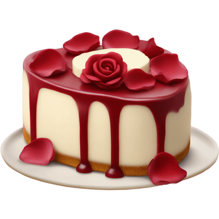 Dark red Rose cheesecake emoji