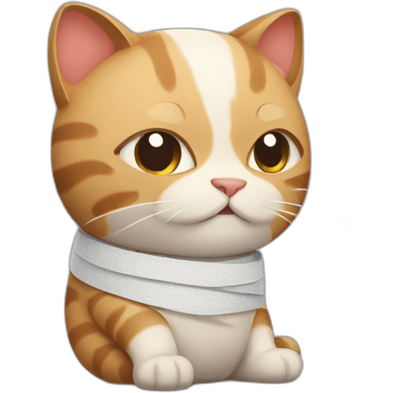 cat with a bandaged belly emoji