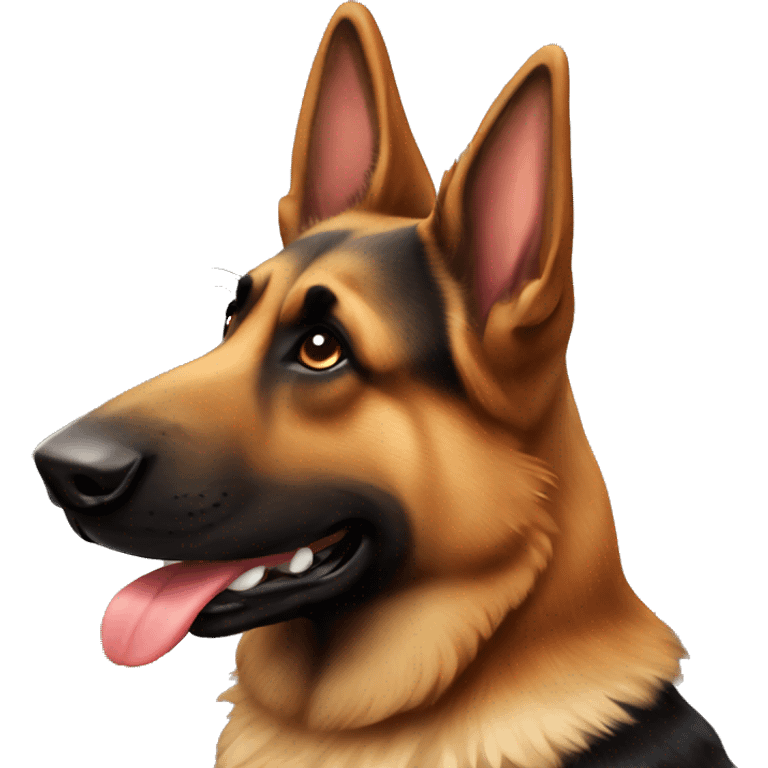 German shepherd that has red and brown fur emoji