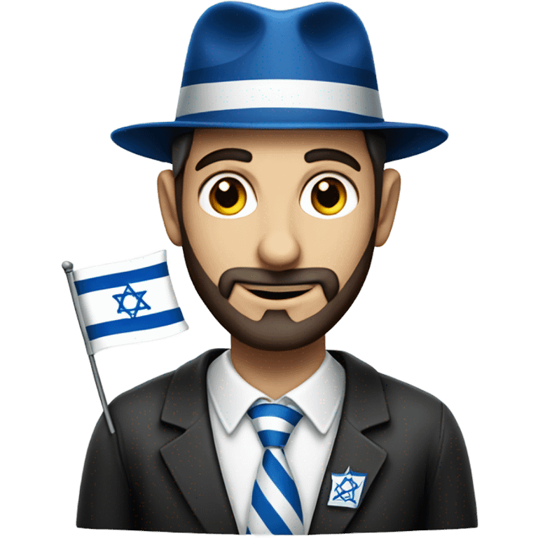 A Jewish man with a Israeli flag emoji