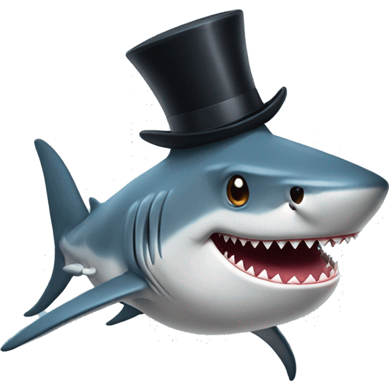 Shark with top hat emoji