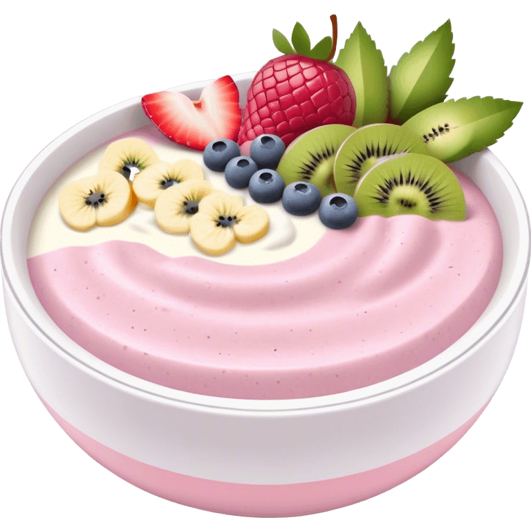 pastel pink and white smoothie bowl emoji