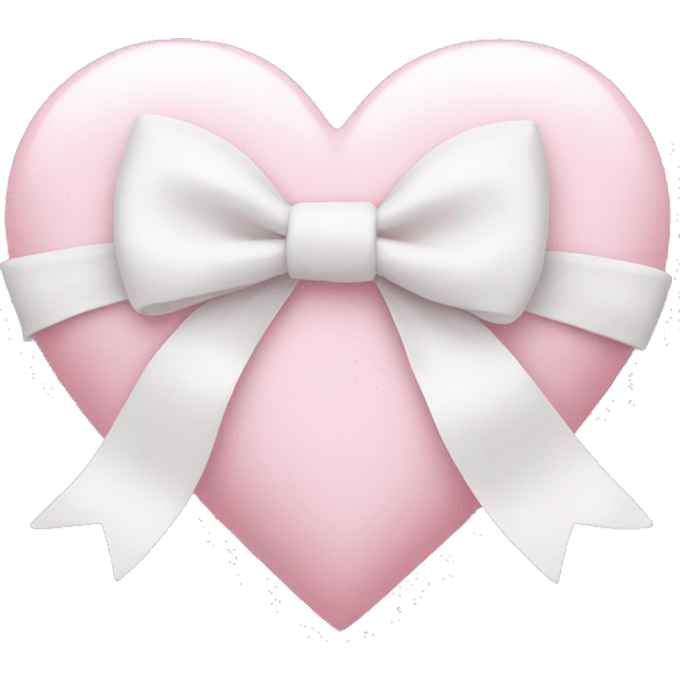 Pastel pink heart with white bow emoji