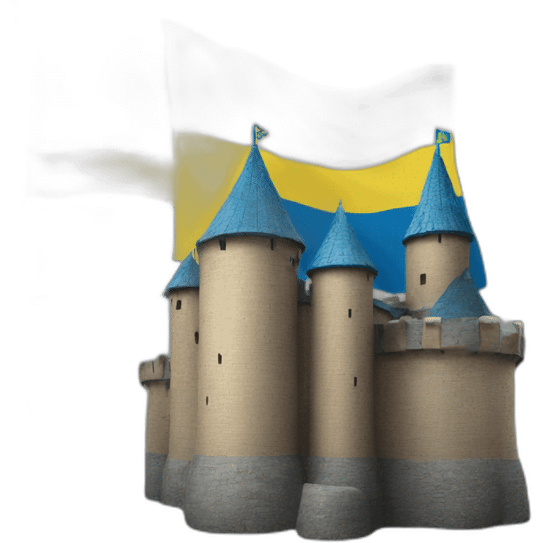 ukraine flag with castle emoji