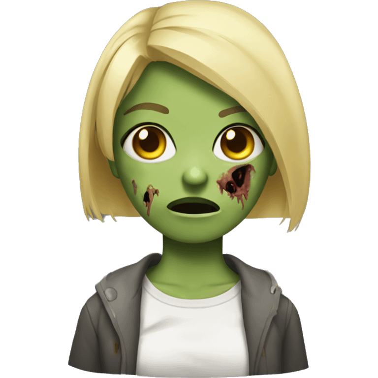 girl zombie with blonde and short hair emoji