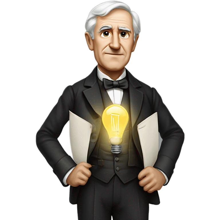 Thomas Edison  full body realistic emoji