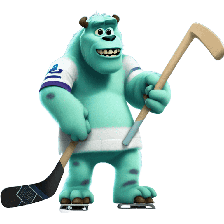 Sully from monsters inc playing hockey emoji