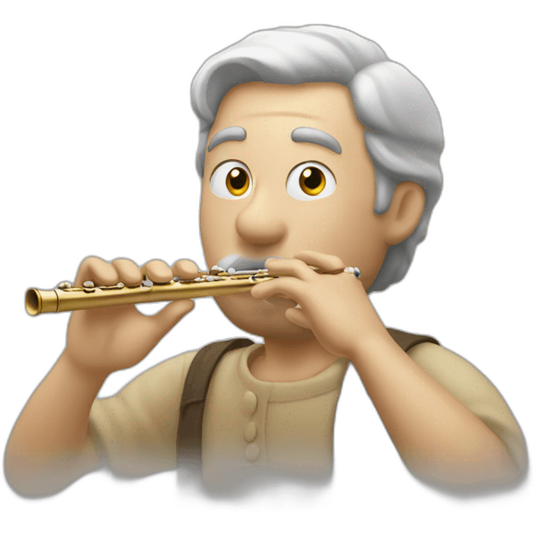 White man blowing a flute emoji