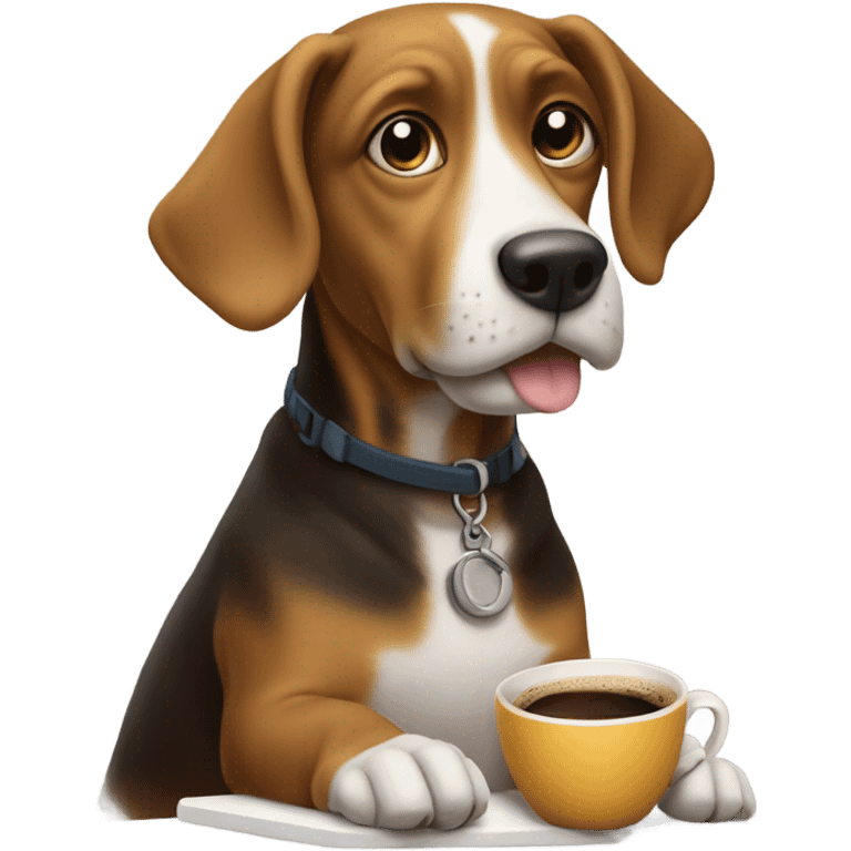 DOG drink coffee emoji