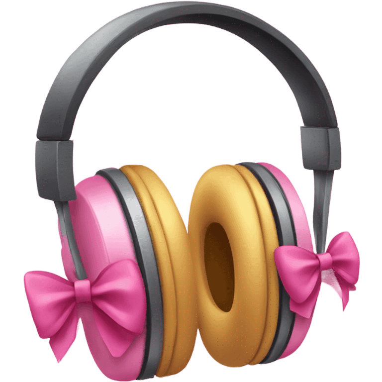 pink bow on headphones  emoji