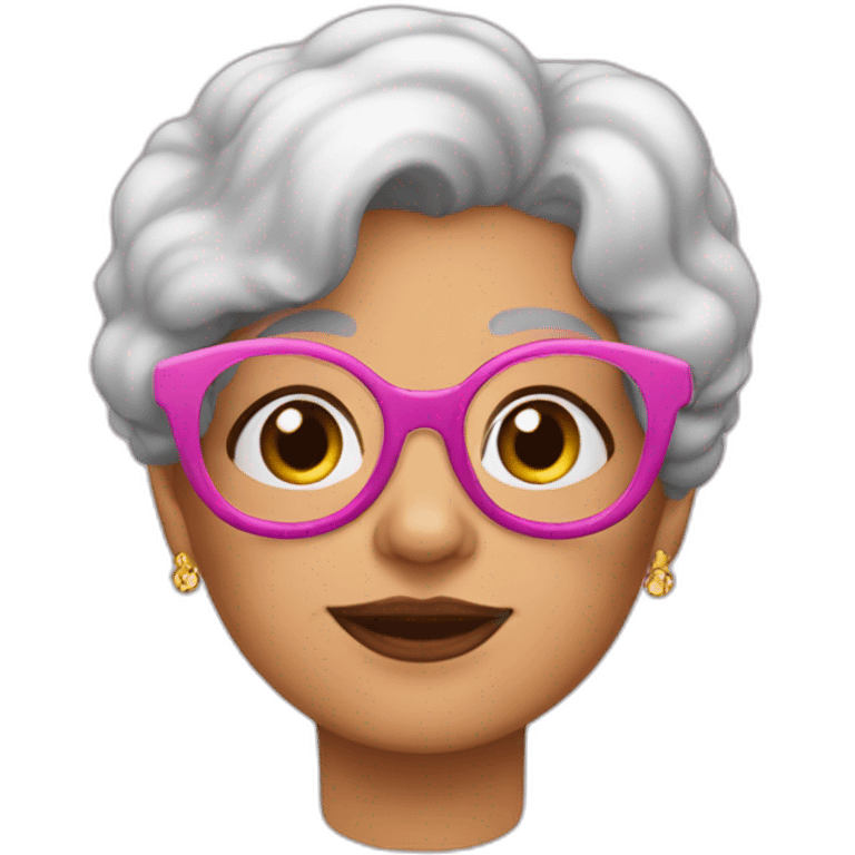 abuela pelo azul lentes rosa  emoji