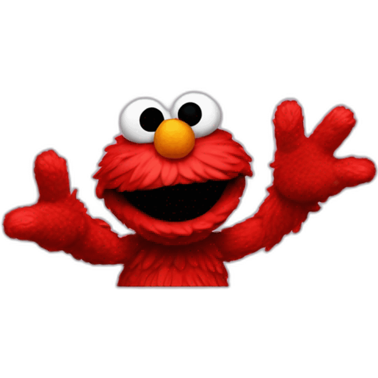 elmo with his hand up emoji