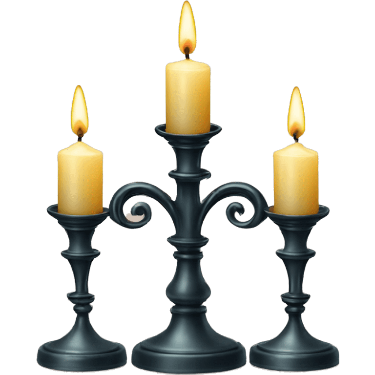 Vintage candelabra with three candles  emoji