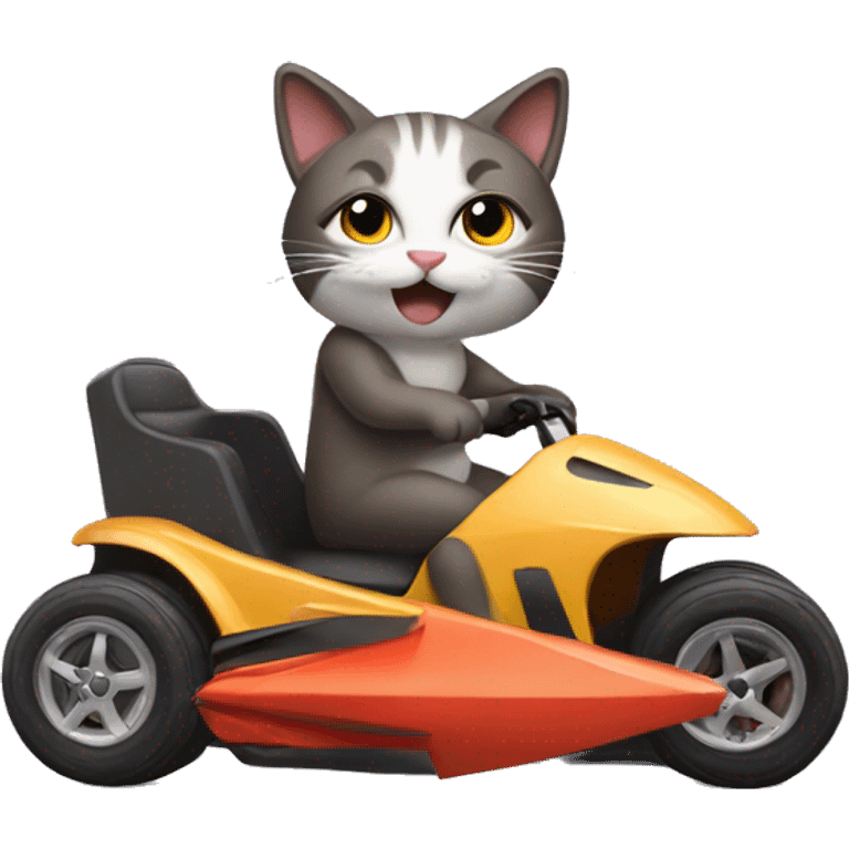 Cat riding drift car emoji