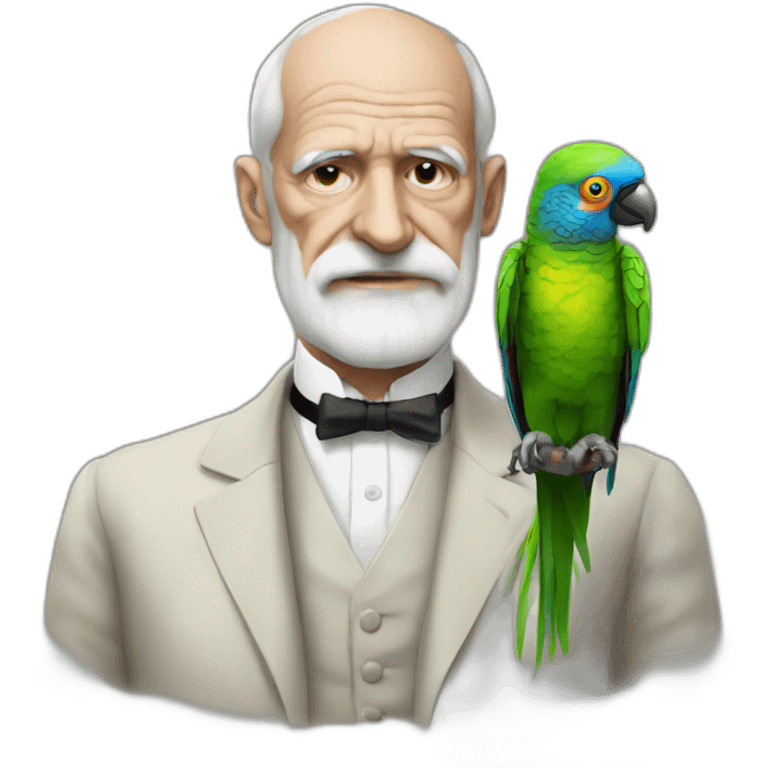 Freud with parrot emoji